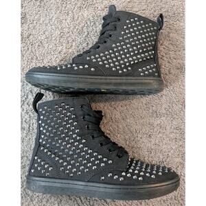 Dr Martens Shorestud Black Canvas Studded Combat Boots DOC MARTENS Women's 6